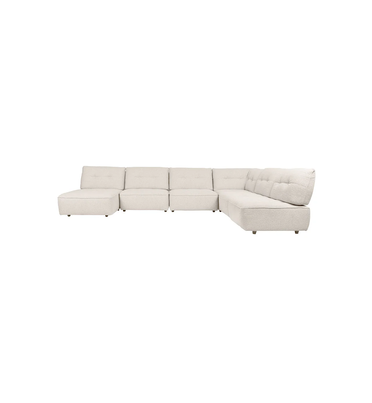 Roommate Sofa - 5 Piece L-Shape + Chaise In Ecru