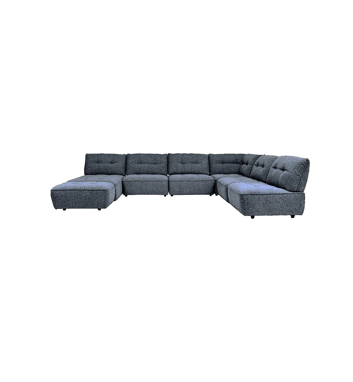 Roommate Sofa - 5 Piece L-Shape + Chaise + Ottoman In Indigo