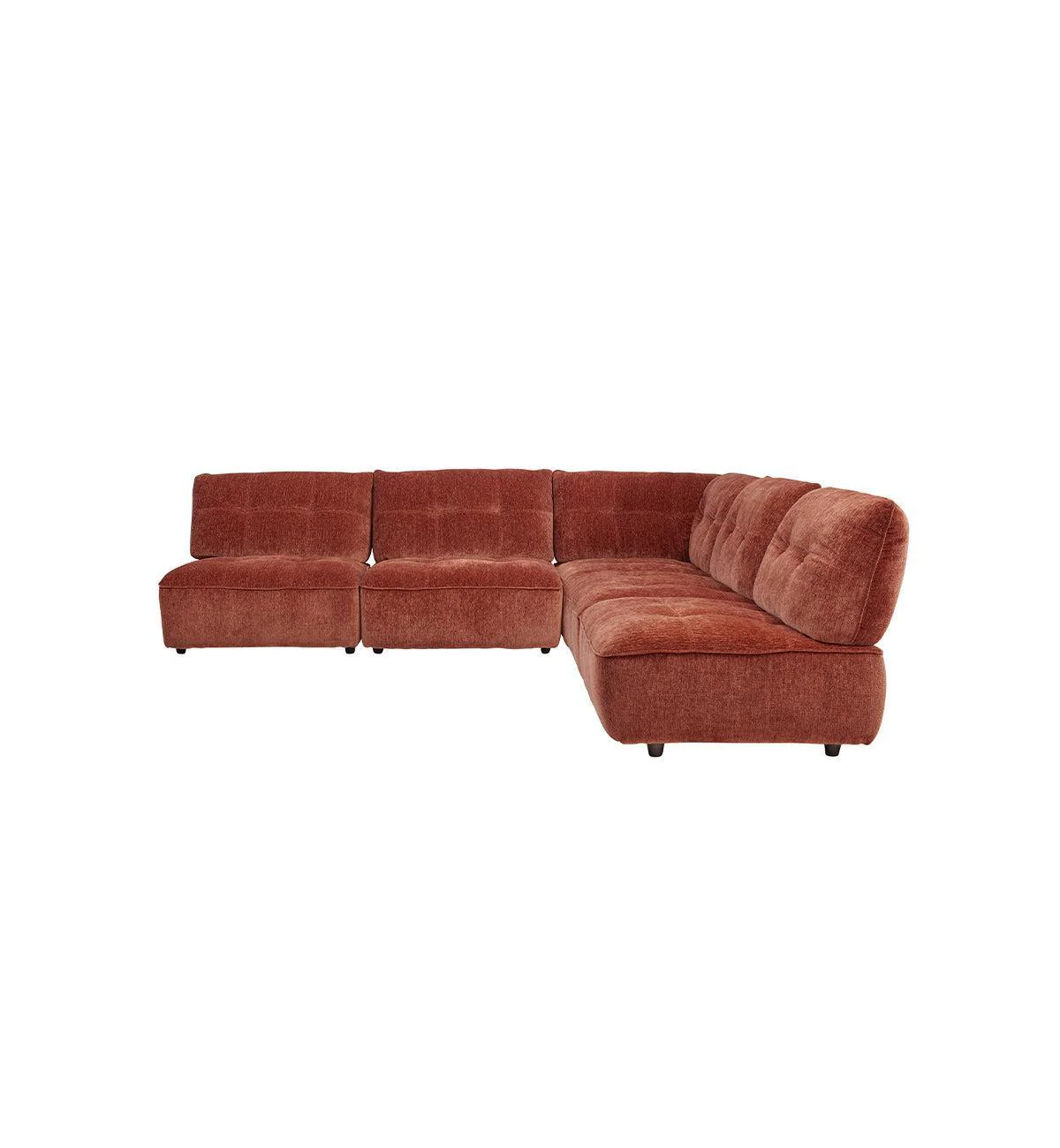 Roommate Sofa - 5 Piece L-Shape Armless in Cinnabar