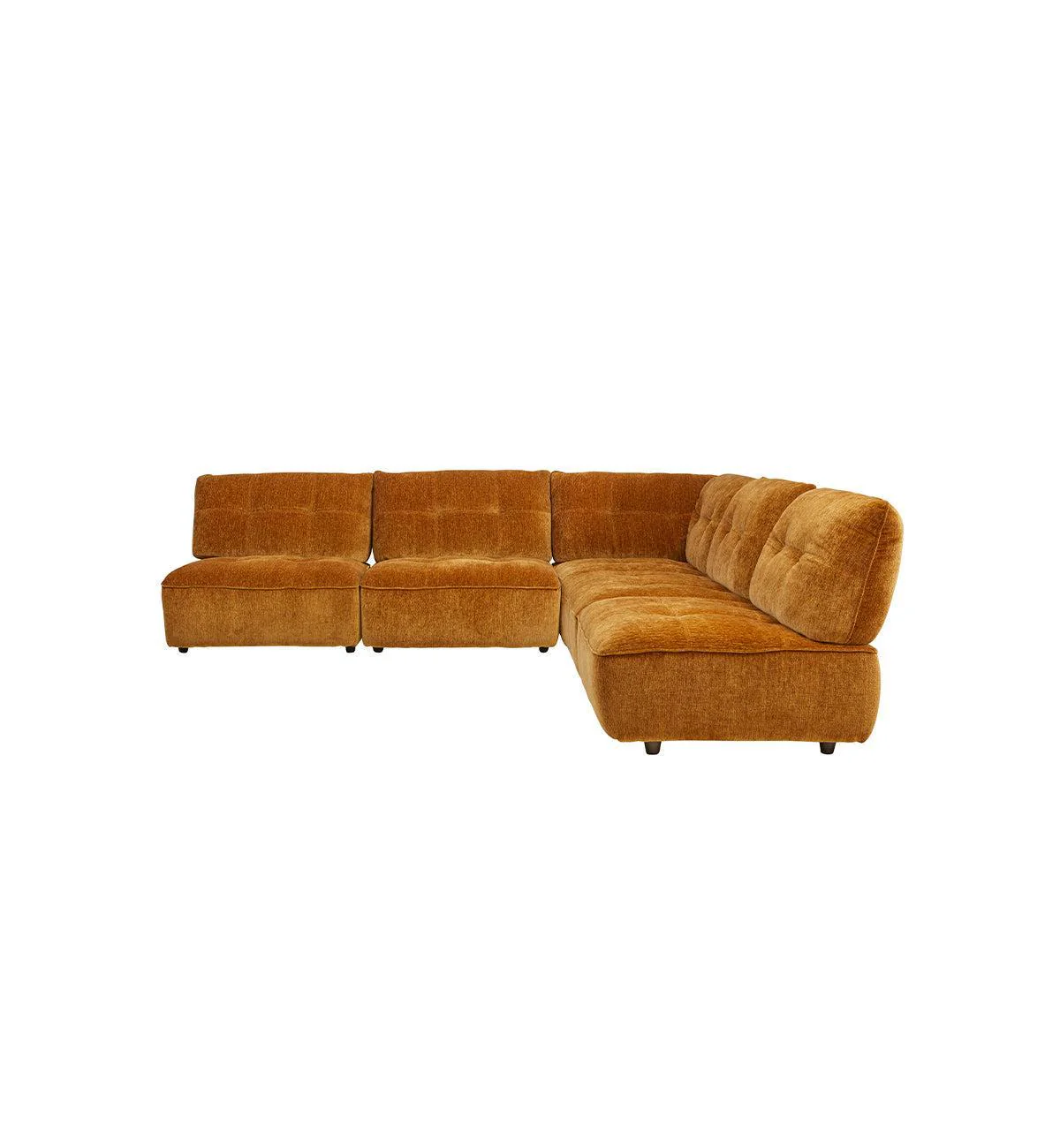 Roommate Sofa - 5 Piece L-Shape Armless in Honey