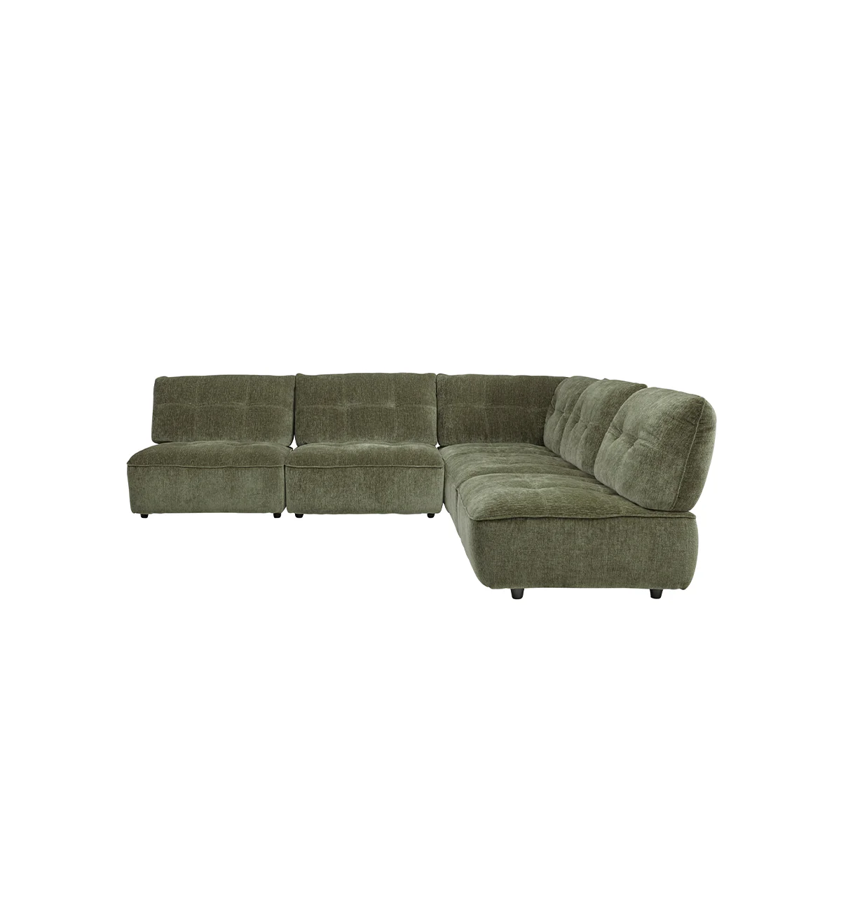 Roommate Sofa - 5 Piece L-Shape Armless in Moss
