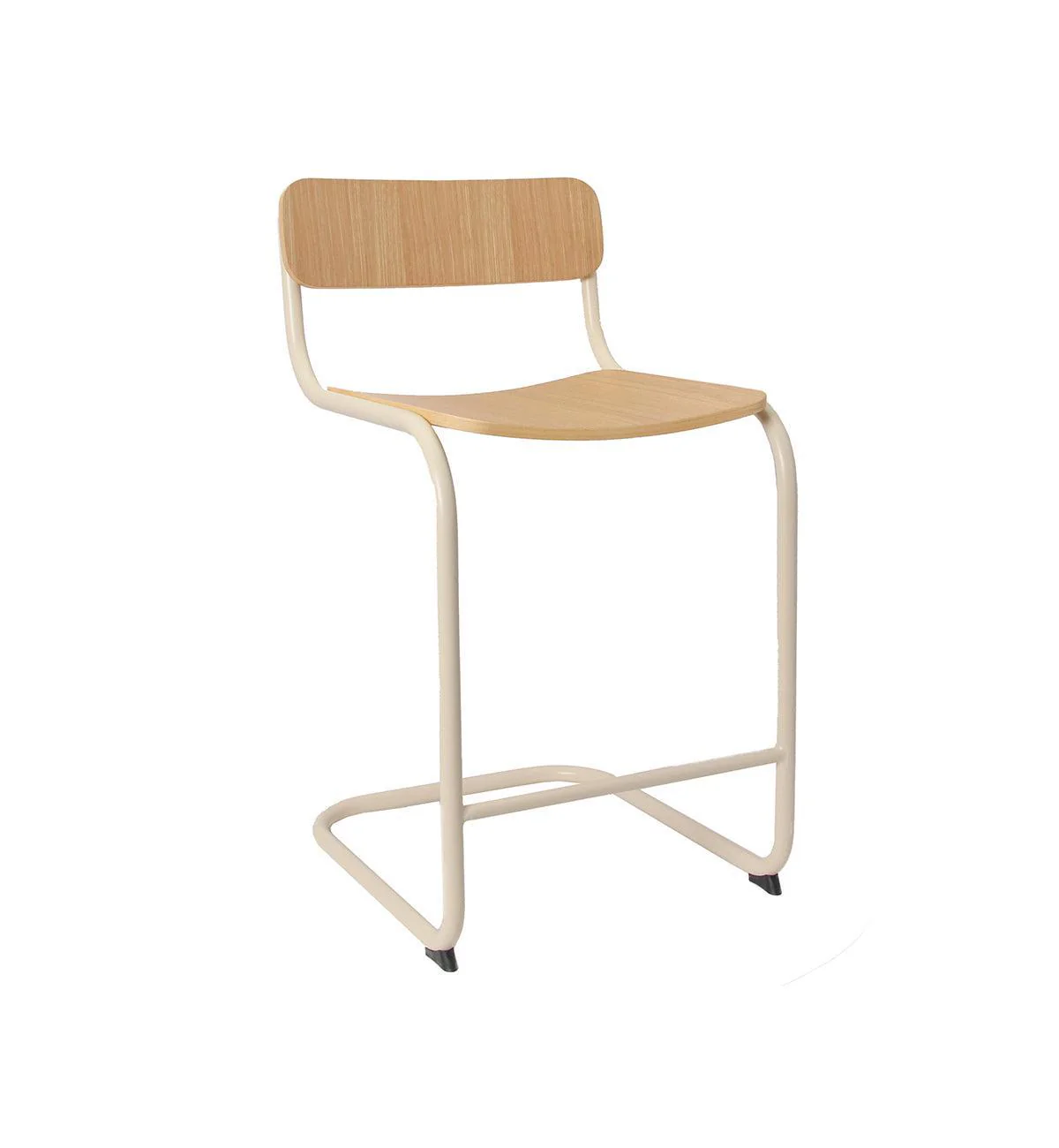 Strut Bar Stool In Ecru Veneer