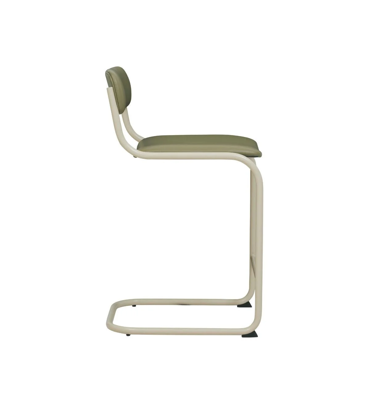 Strut Bar Stool In Khaki Leather - Image 5