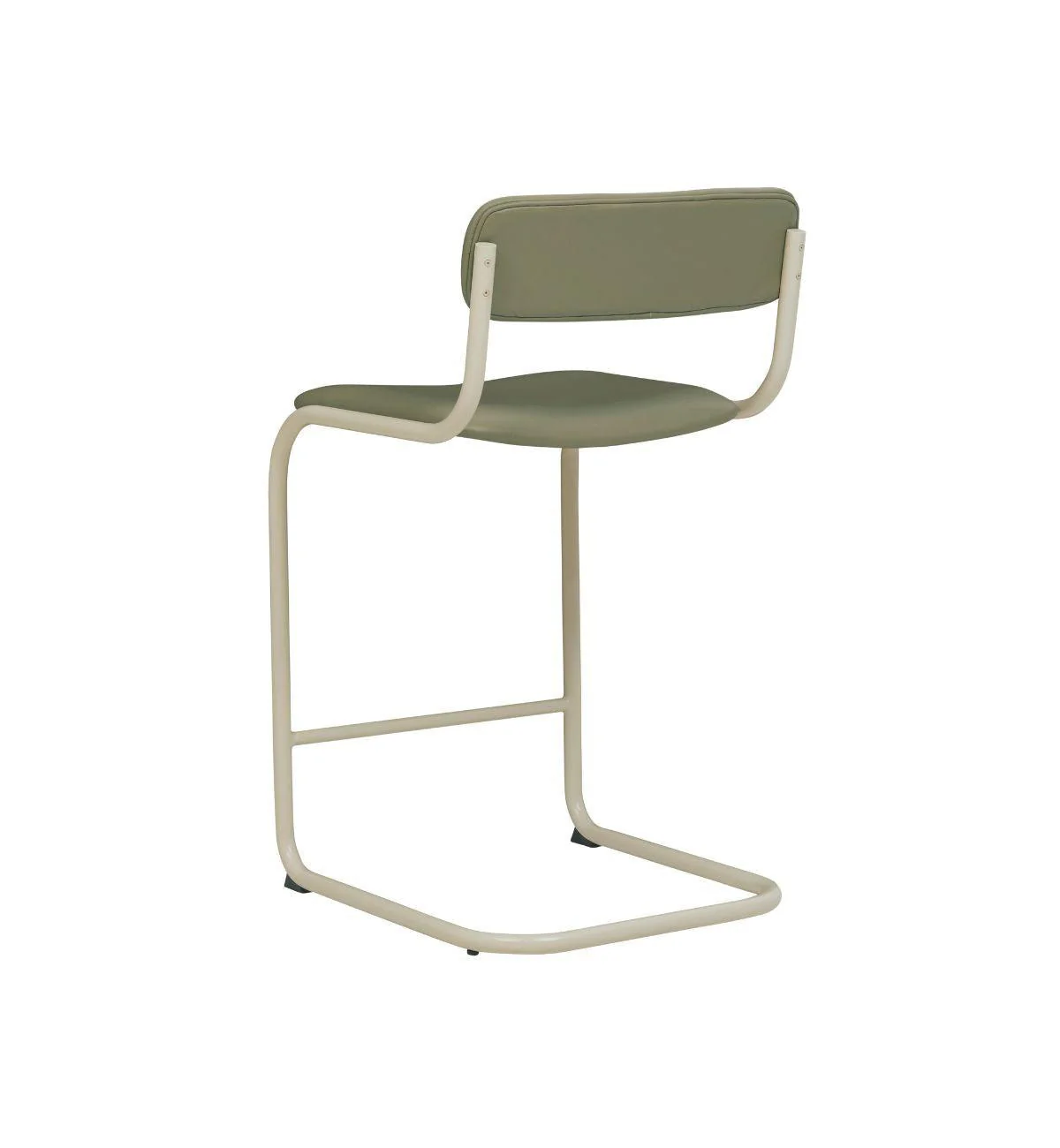 Strut Bar Stool In Khaki Leather - Image 6