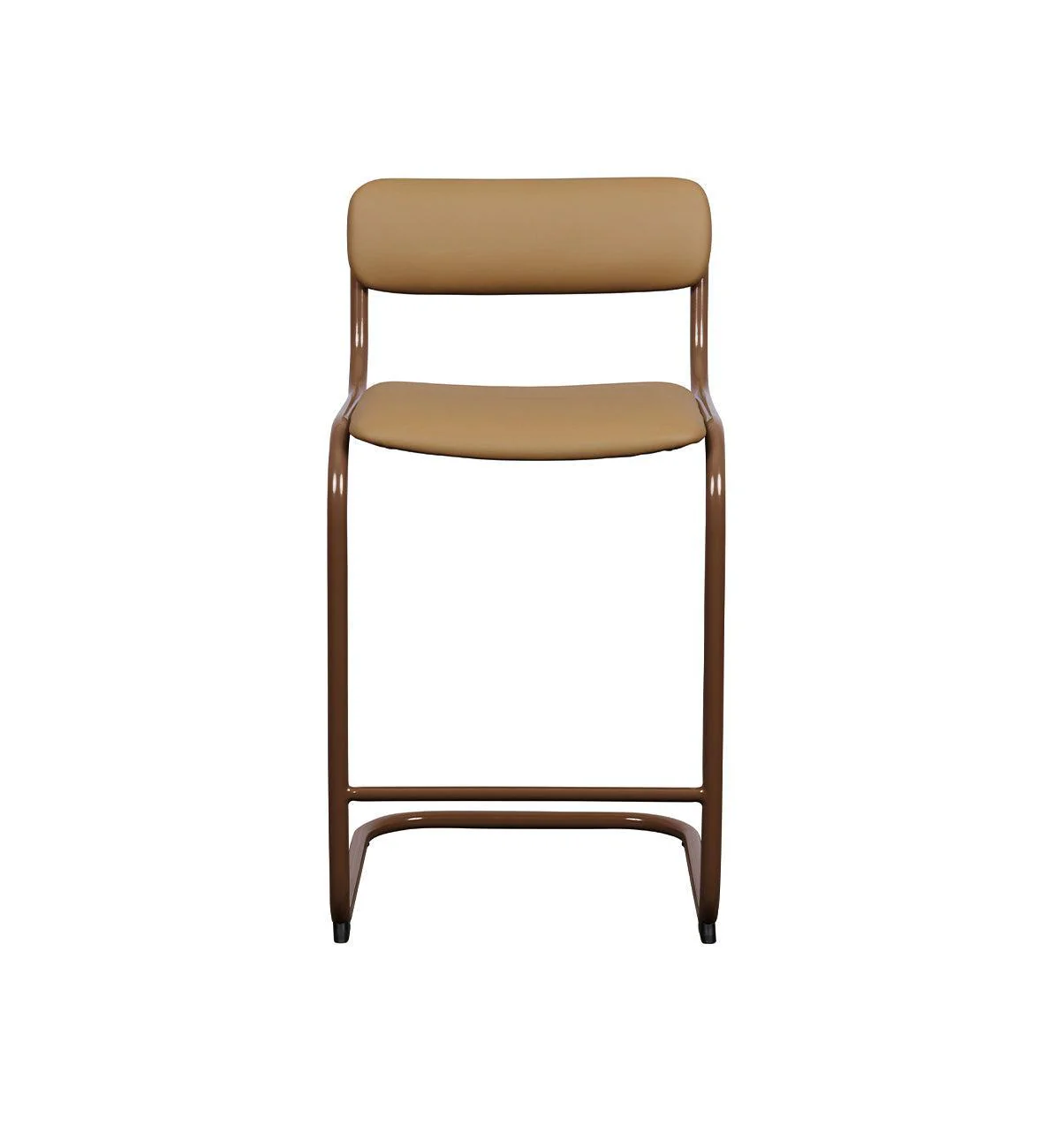 Strut Bar Stool in Mocha Leather - Image 4