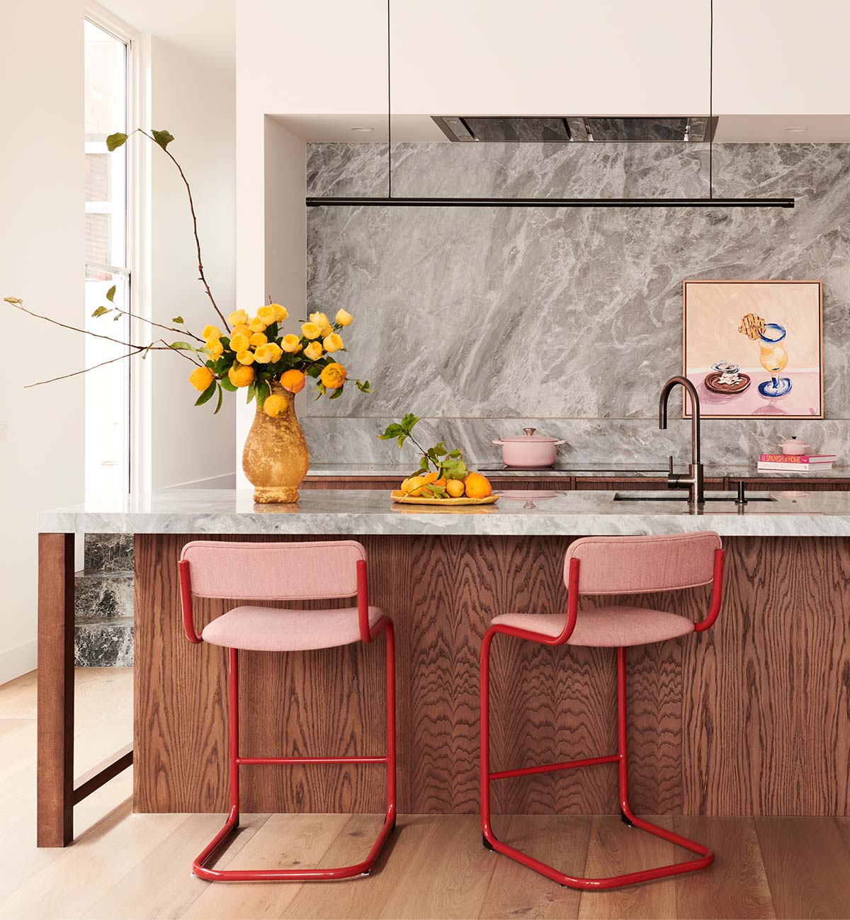 Strut Bar Stool In Rose - Image 4