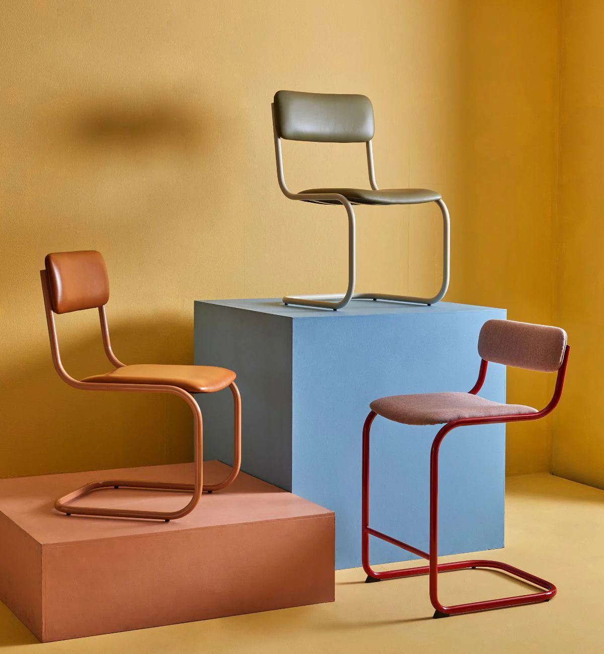 Strut Dining Chair In Khaki Leather - Image 4
