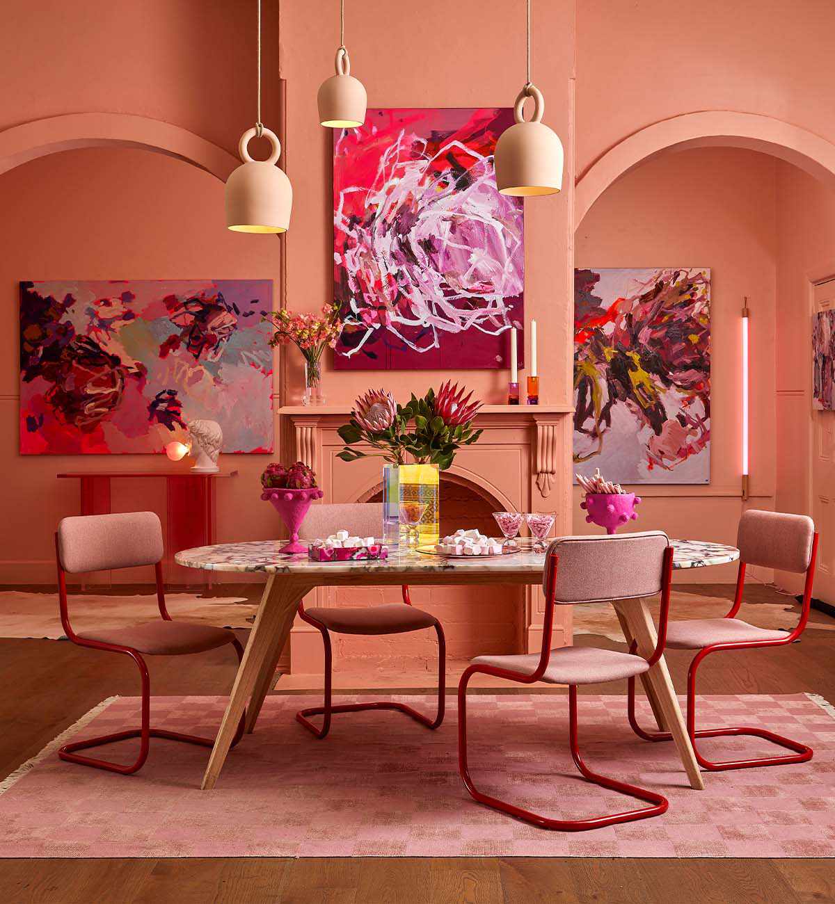 Strut Dining Chair In Rose - Image 8