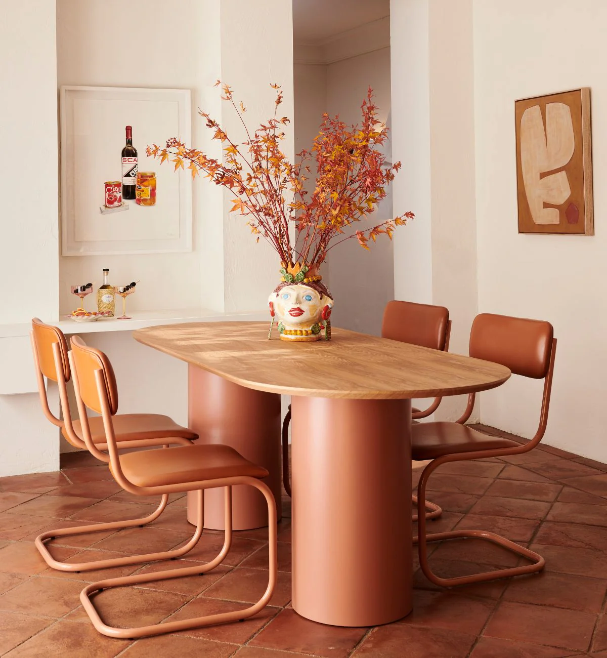 Strut Dining Chair In Tan Leather - Image 3