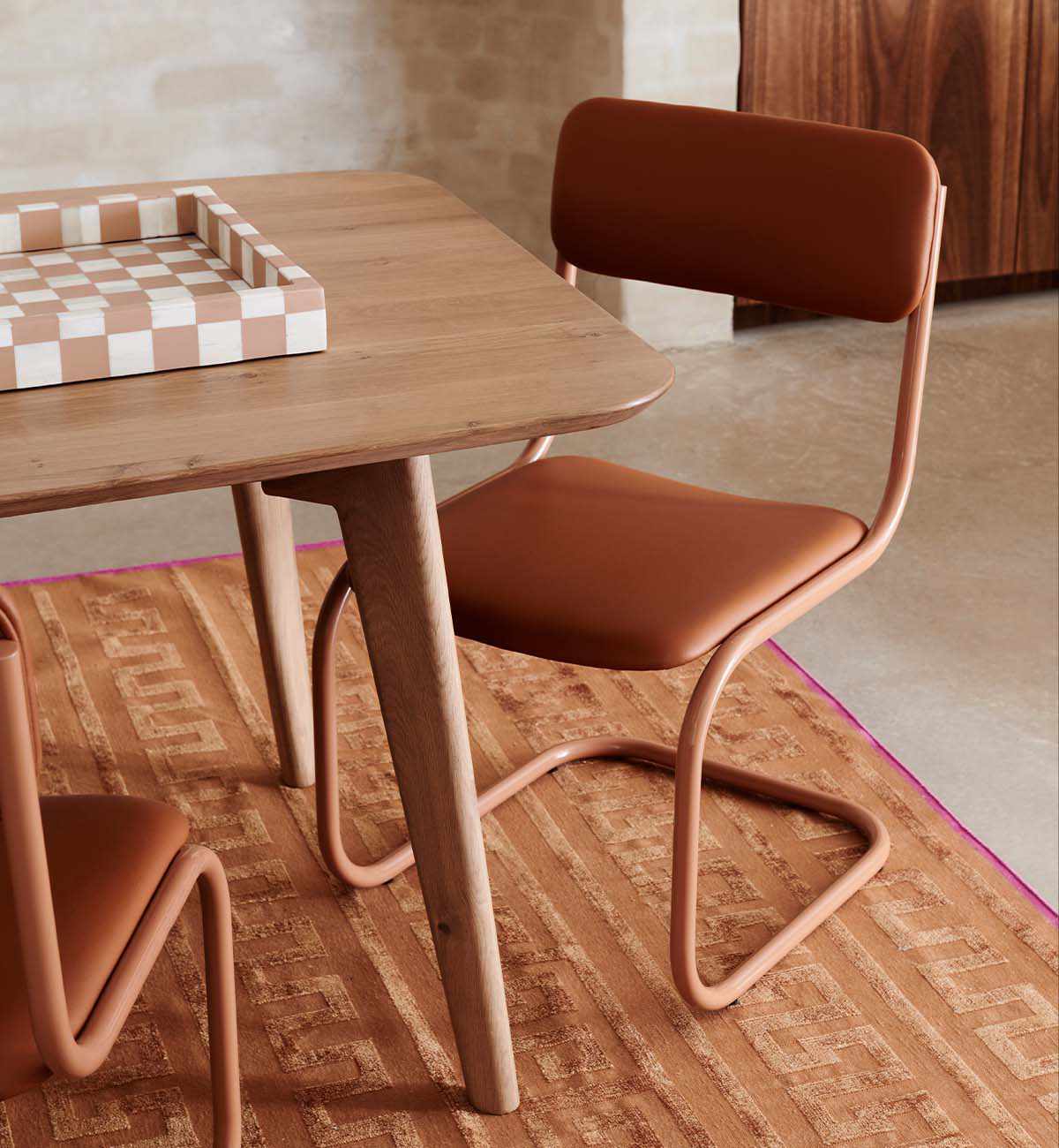 Strut Dining Chair In Tan Leather - Image 6