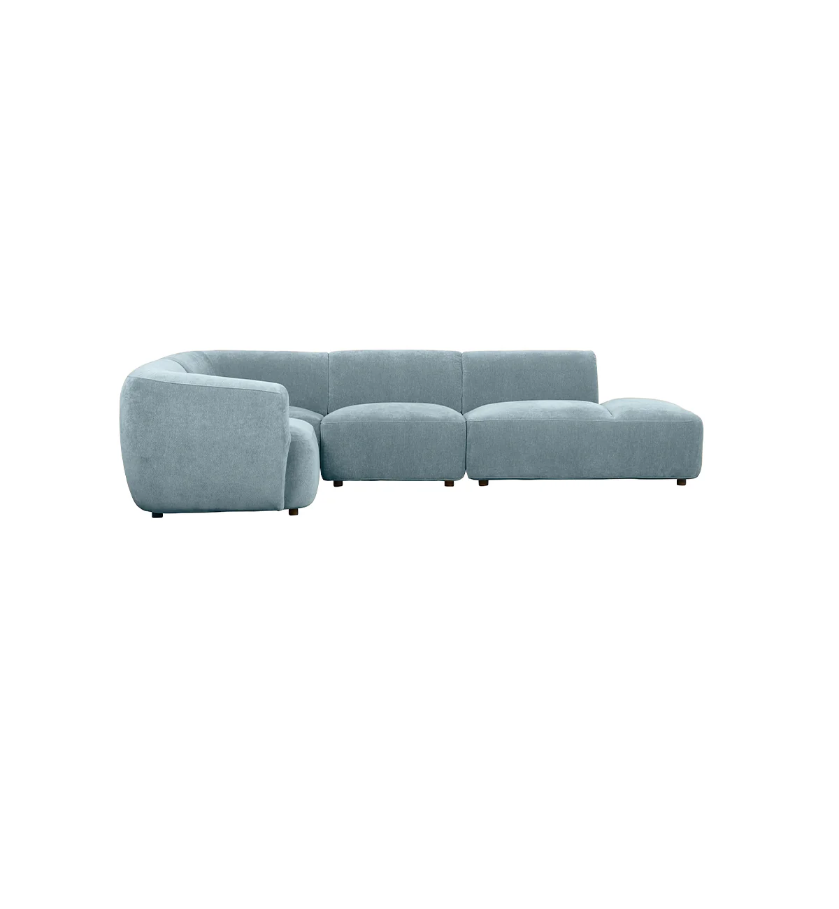Sunday Sofa - 4 Piece L-Shape LHF with Open End in Powder Blue