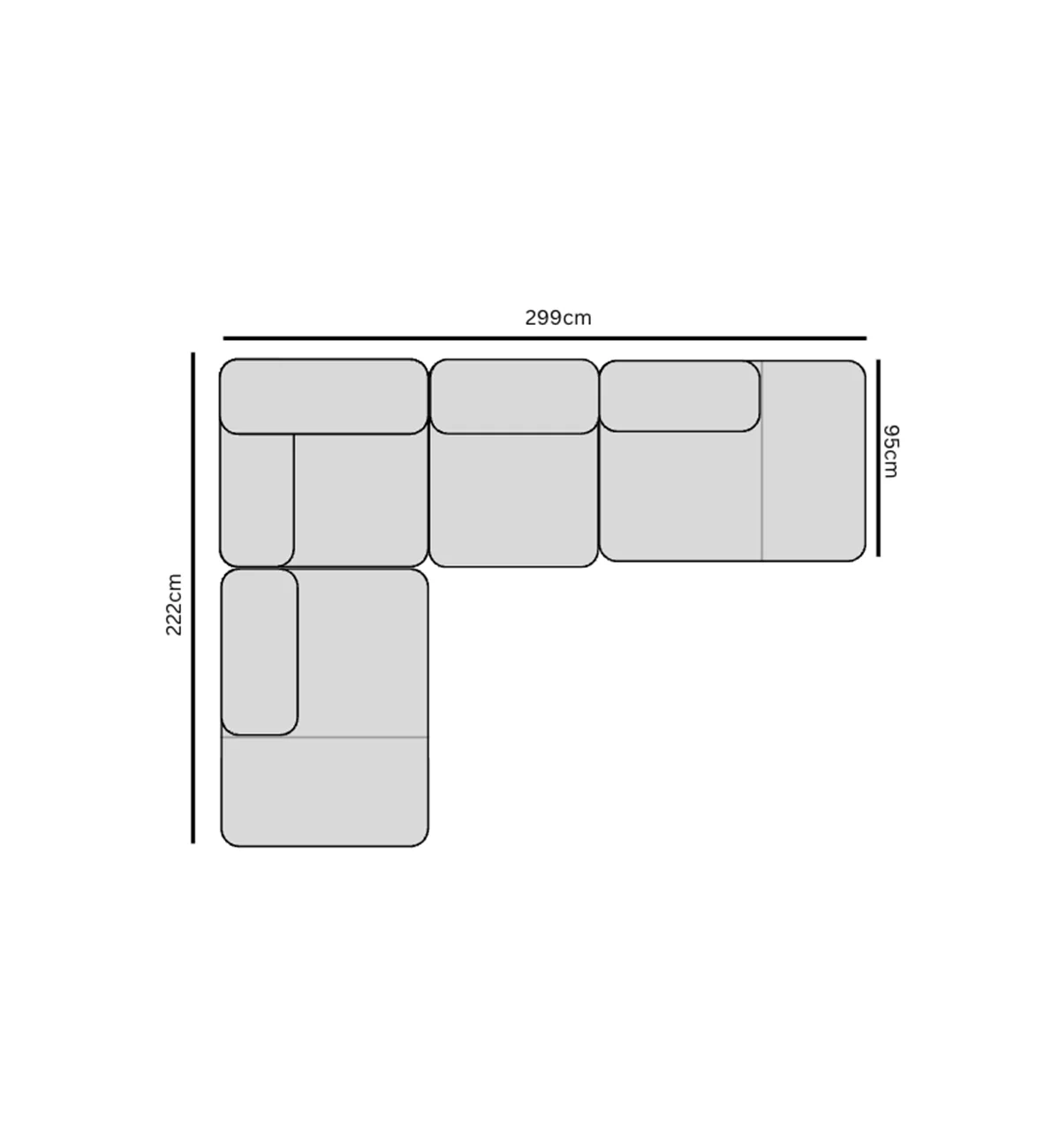 Sunday Sofa - 4 Piece with Open Ends - LHF in Espresso - Image 7
