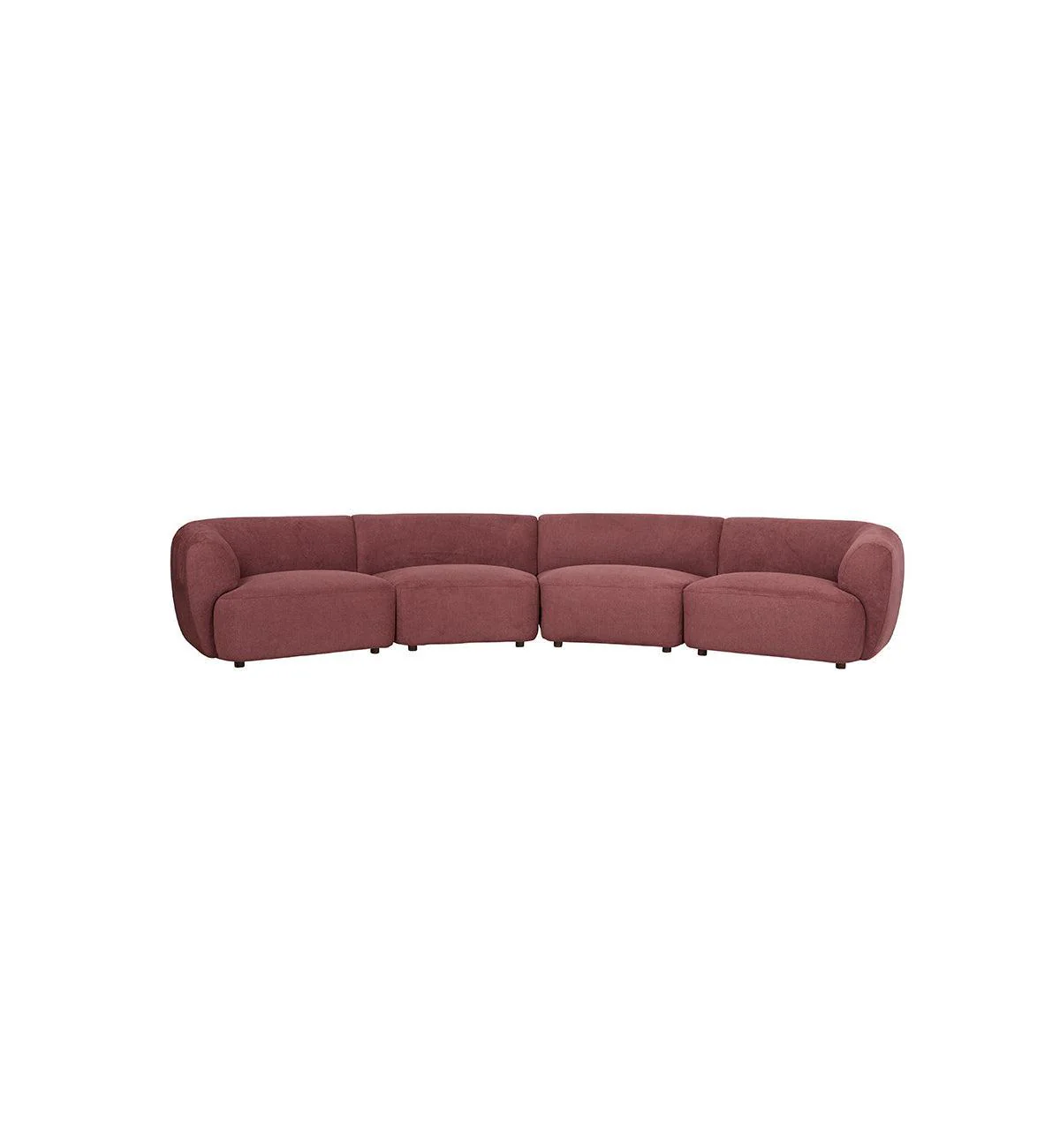 Sunday Sofa Curved 4-Seater In Plum