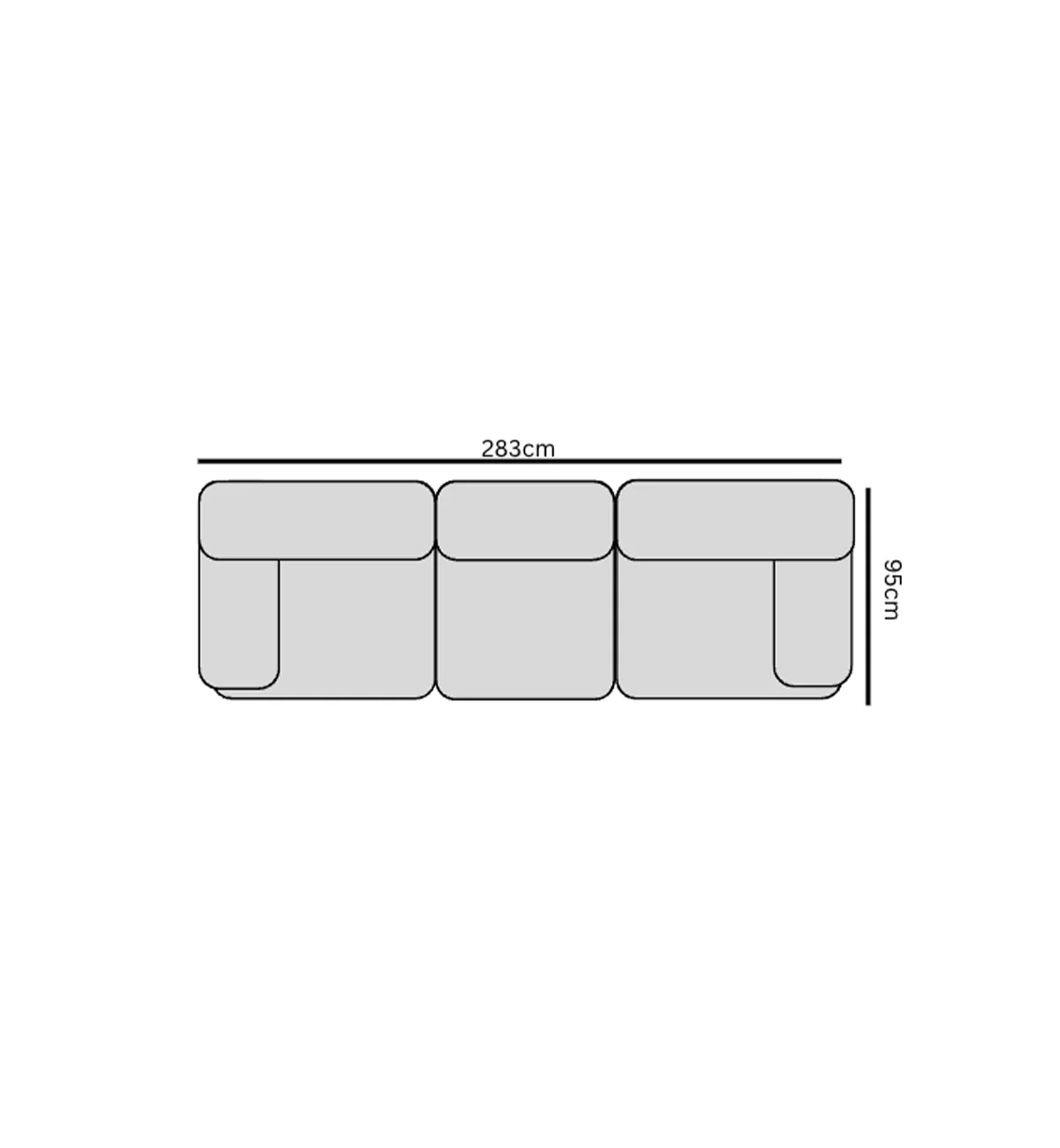 Sunday Sofa - 3 Seater in Powder Blue - Image 6