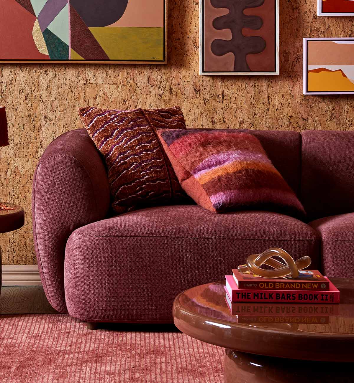 Sunday Sofa LHF Chair With Arm In Plum - Image 2