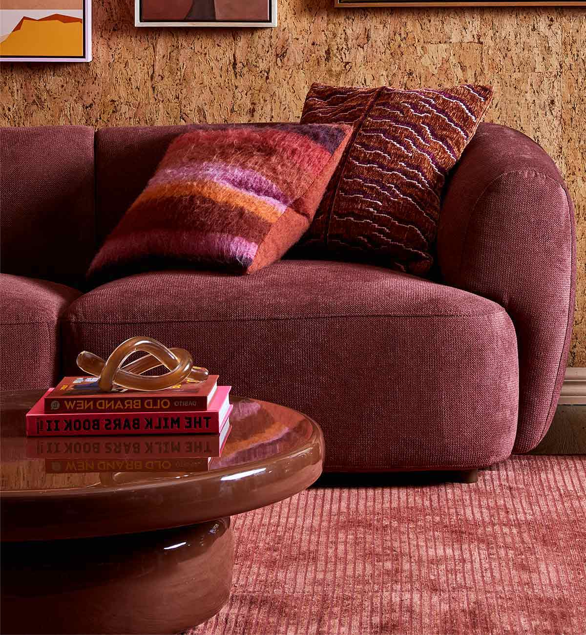 Sunday Sofa RHF Chair With Arm In Plum - Image 4