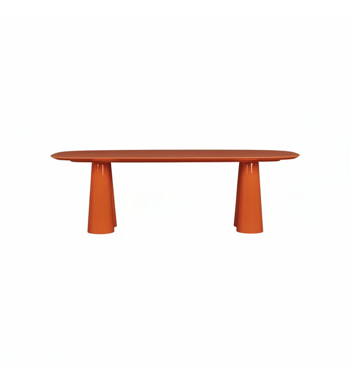 Supper Club Glossy Rectangular Dining Table in Squash - 240cm
