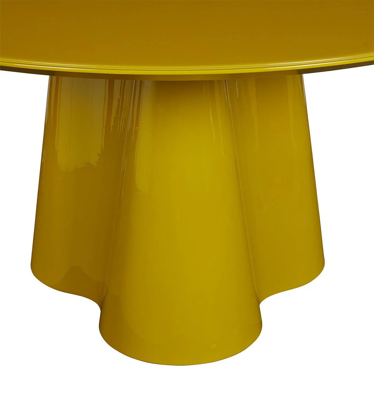 Supper Club Glossy Round Dining Table in Golden Olive - Image 5
