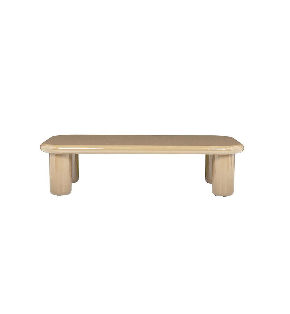 Tiggi Glossy Coffee Table in Croissant