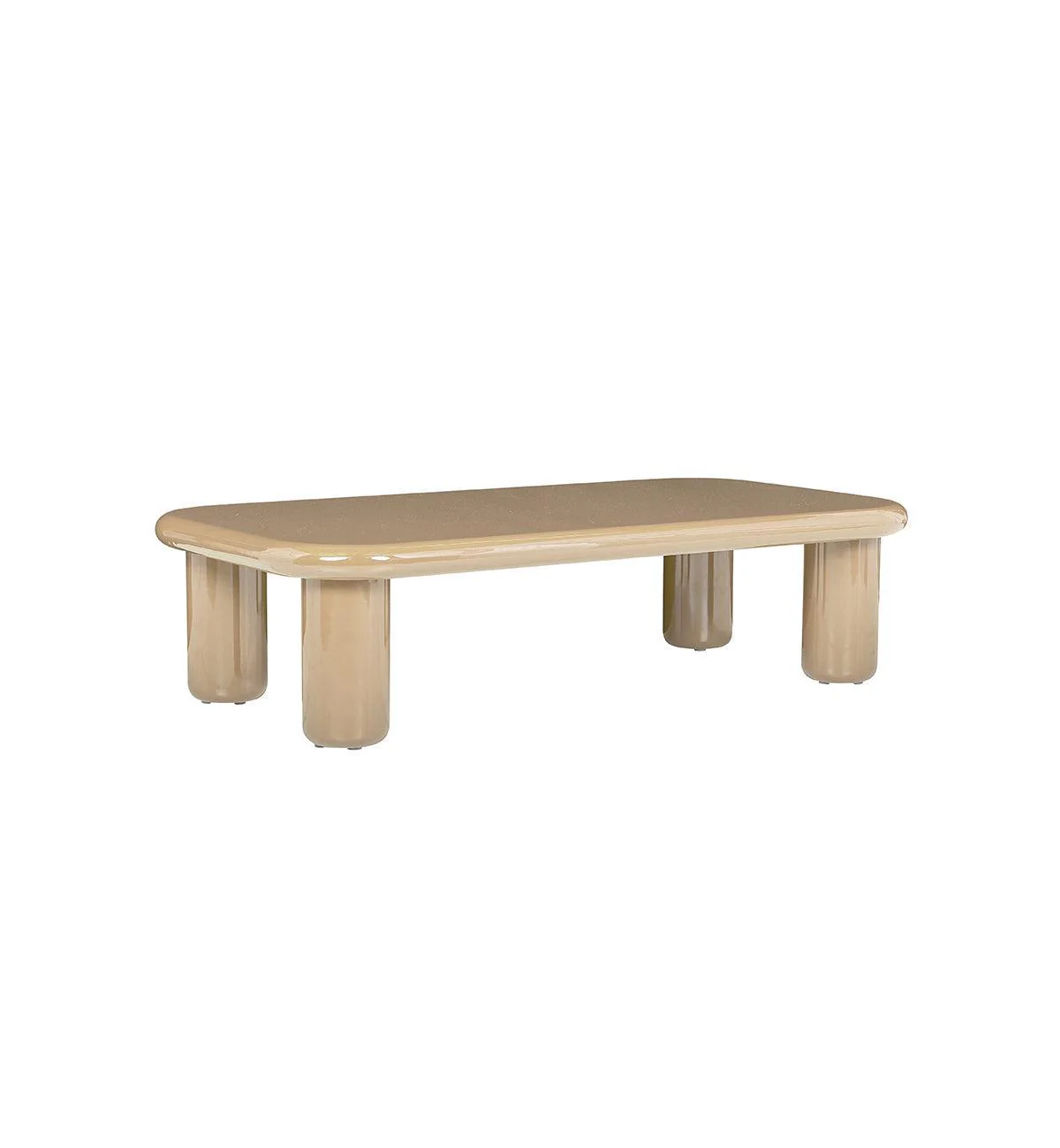 Tiggi Glossy Coffee Table in Croissant - Image 8