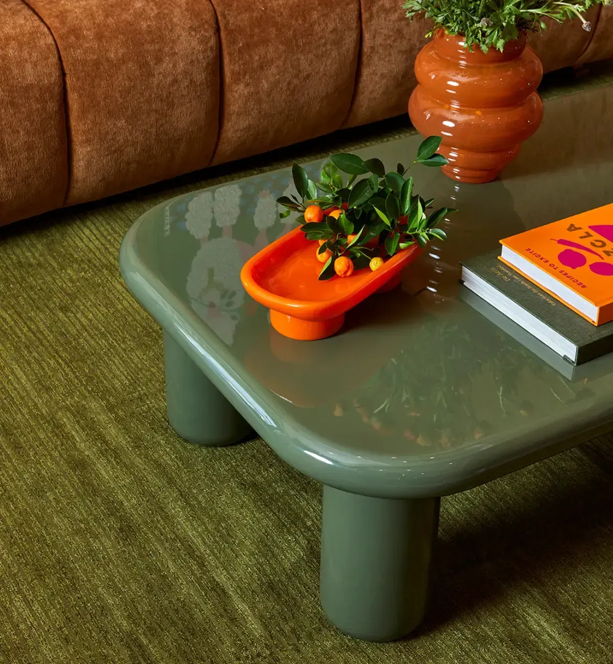 Tiggi Glossy Coffee Table In Olive - Image 3
