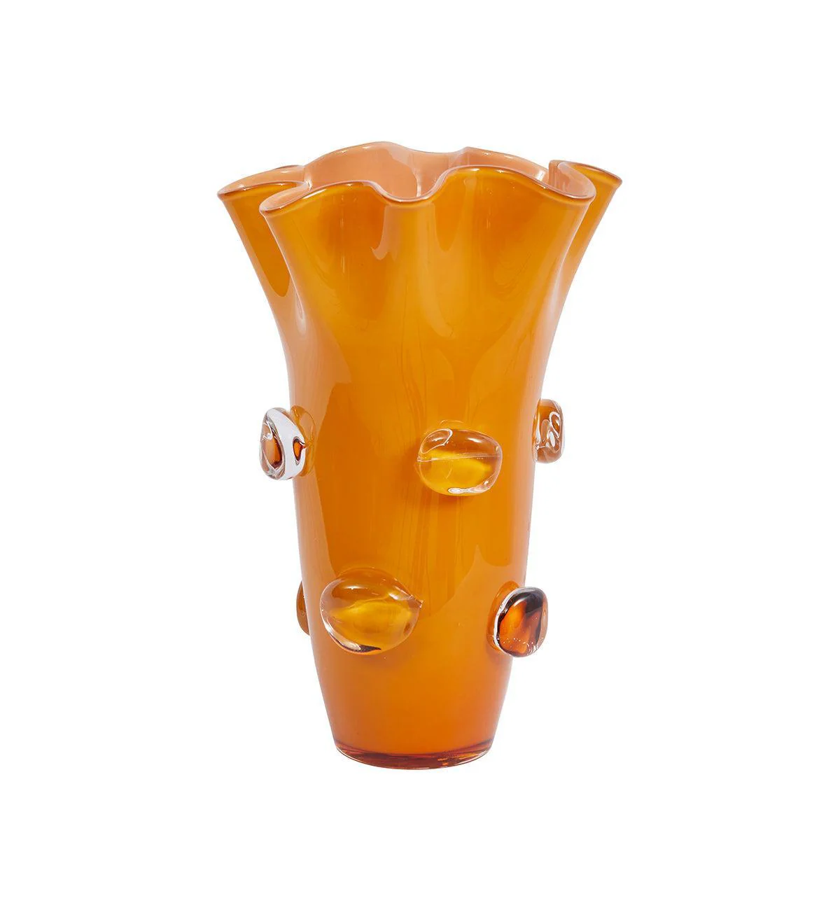 Wavy Vase In Amber